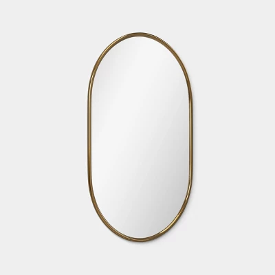 24"x36" Metal Tube Wall Mirror Gold - Threshold™ 2 24"x36" Metal Tube Wall Mirror Gold - Threshold™ - Image 2