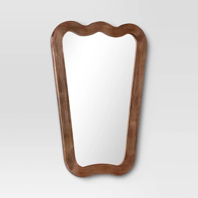 22"x30" Ribbed Wood Wall Mirror - Threshold™ 2 22"x30" Ribbed Wood Wall Mirror - Threshold™ - Image 2