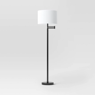 16" Metal Column Swing Arm Floor Lamp Black/White - Threshold™: Adjustable, Modern Design 1 16" Metal Column Swing Arm Floor Lamp Black/White - Threshold™: Adjustable, Modern Design