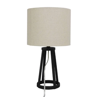 Medium Modern Industrial Assembled Table Lamp Black - Threshold™: UL Listed, Cotton-Linen Shade, Metal Body, No Bulb Included 7 Medium Modern Industrial Assembled Table Lamp Black - Threshold™: UL Listed, Cotton-Linen Shade, Metal Body, No Bulb Included - Image 7