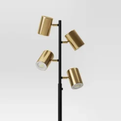 Dean Spotlight Floor Lamp Black/Brass (Includes LED Light Bulb) - Threshold™ -Lighting Direct GUEST 2f16513e 21a0 40c4 b946 c34743de6af1