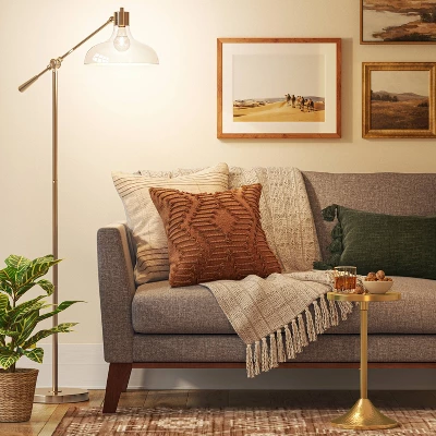 Crosby Bell Floor Lamp Brass With Glass Shade - Threshold™ 2 Crosby Bell Floor Lamp Brass With Glass Shade - Threshold™ - Image 2