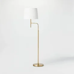 Adjustable Floor Lamp Brass Iron With Pleated Shade - Threshold™ Designed With Studio McGee