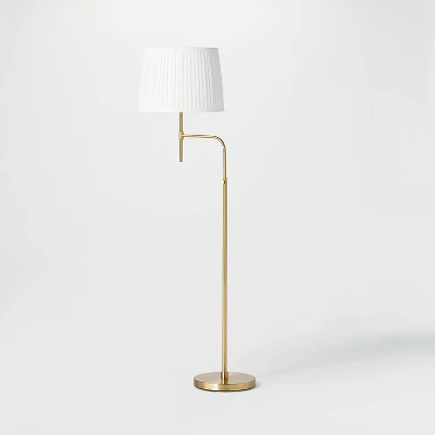 Adjustable Floor Lamp Brass Iron With Pleated Shade - Threshold™ Designed With Studio McGee 1 Adjustable Floor Lamp Brass Iron With Pleated Shade - Threshold™ Designed With Studio McGee