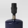 Linen Textured Ceramic Small Lamp Base Dark Blue - Threshold™: Cylindrical, No Assembly Required, UL Listed