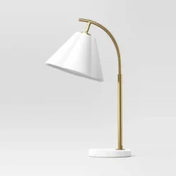 Scalloped Shade Table Lamp With Marble Base White - Threshold™