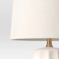 24.75"x13" Ribbed Ceramic Table Lamp Cream - Threshold™: Bedside, Nightstand, No Assembly Required -Lighting Direct GUEST 63f45e03 e589 4143 aca6 a7dcb7fccaab