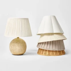 Round Faux Wood Lamp Base Brown - Threshold™ Designed With Studio McGee -Lighting Direct GUEST 64e55bef fd98 4da8 8608 17cd78b2c29f