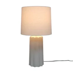 24.75"x13" Ribbed Ceramic Table Lamp Cream - Threshold™: Bedside, Nightstand, No Assembly Required -Lighting Direct GUEST 8d52711a c725 4f37 8aea 5129e7053dfa