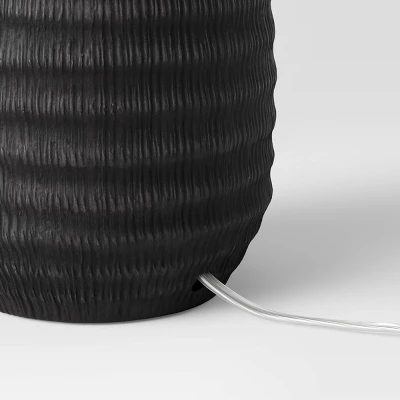 12.25"x5.25" Small Textured Ceramic Lamp Base Black - Threshold™: Chic Raised Design, ETL Listed 3 12.25"x5.25" Small Textured Ceramic Lamp Base Black - Threshold™: Chic Raised Design, ETL Listed - Image 3