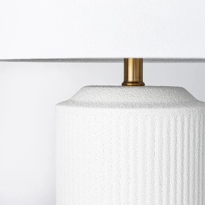 24"x16" Ceramic Assembled Table Lamp White - Threshold™ Designed With Studio McGee: Ribbed Design, Dimmable, UL Listed 4 24"x16" Ceramic Assembled Table Lamp White - Threshold™ Designed With Studio McGee: Ribbed Design, Dimmable, UL Listed - Image 4
