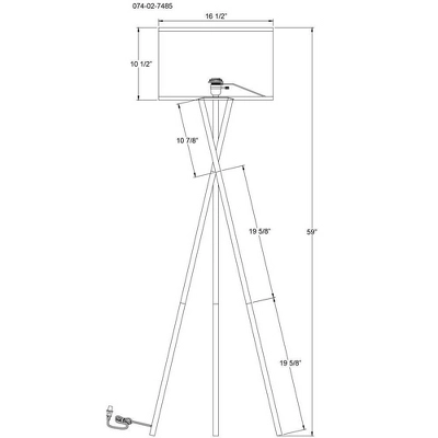 59"x18.5" Modern Tripod Floor Lamp Natural - Threshold™: Linen Shade, Metal Body, ETL Listed, 3-Way Switch 3 59"x18.5" Modern Tripod Floor Lamp Natural - Threshold™: Linen Shade, Metal Body, ETL Listed, 3-Way Switch - Image 3