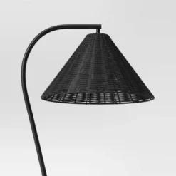 Arc Neck Floor Lamp With Natural Shade Black (Includes LED Light Bulb) - Threshold™ -Lighting Direct GUEST b3359c3b 1bca 48a3 a12e 66ee18b8cf18