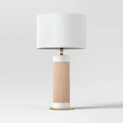 Ceramic Table Lamp With Natural Wrap White - Threshold™ -Lighting Direct GUEST b631c81c 33d1 4715 9813 066da6c38938