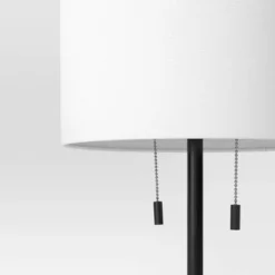 Reeded Metal Stick Lamp With Dual Socket Black (Includes LED Light Bulb) - Threshold™ -Lighting Direct GUEST b7442996 e33d 4f96 9677 a48d42ef5a1d