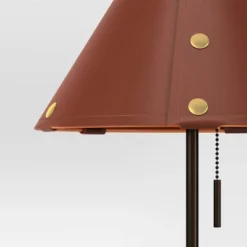 Table Lamp With Leather Shade Brown - Threshold™: Metal Base, Cone Shape, No Assembly, SGS Certified, 20" Height -Lighting Direct GUEST c21d548e 4dc3 470a 8da6 4d055d364995