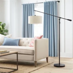 70"x16" Cantilever Drop Pendant Swing Arm Floor Lamp Brown - Threshold™: Adjustable, Metal Body, Linen Shade 9 70"x16" Cantilever Drop Pendant Swing Arm Floor Lamp Brown - Threshold™: Adjustable, Metal Body, Linen Shade -Lighting Direct GUEST cd0c3cb9 dbb5 466d 9069 486b7c8203dd