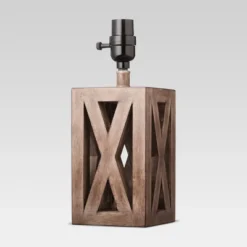 Washed Wood Box Small Lamp Base Brown - Threshold -Lighting Direct GUEST d2b0b9f6 d227 46a1 b763 5be5111b2271