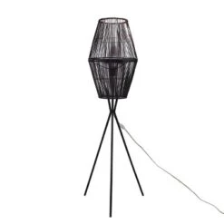 Diamond Tripod Floor Lamp Black With Rattan Shade (Includes LED Light Bulb) - Threshold™: Nautical Standing Illumination -Lighting Direct GUEST d5ce8c13 feb5 4c57 aa77 24bbec866966