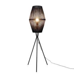 Diamond Tripod Floor Lamp Black With Rattan Shade (Includes LED Light Bulb) - Threshold™: Nautical Standing Illumination -Lighting Direct GUEST d6698513 cea3 4063 8f3c c0671d13df72