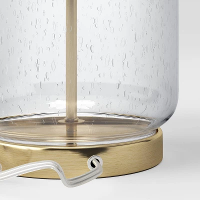 Bubble Glass With Brass Detail Large Lamp Base Clear - Threshold™ 2 Bubble Glass With Brass Detail Large Lamp Base Clear - Threshold™ - Image 2