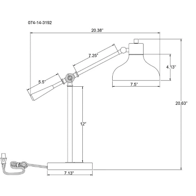 Crosby Schoolhouse Desk Lamp Black - Threshold™: Adjustable Stand, ETL Listed, Metal Shade, No Assembly Required 4 Crosby Schoolhouse Desk Lamp Black - Threshold™: Adjustable Stand, ETL Listed, Metal Shade, No Assembly Required - Image 4