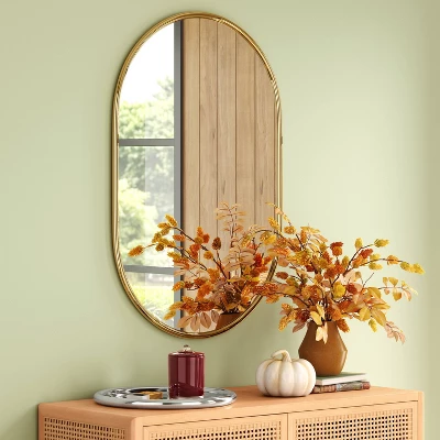 24"x36" Metal Tube Wall Mirror Gold - Threshold™ 1 24"x36" Metal Tube Wall Mirror Gold - Threshold™