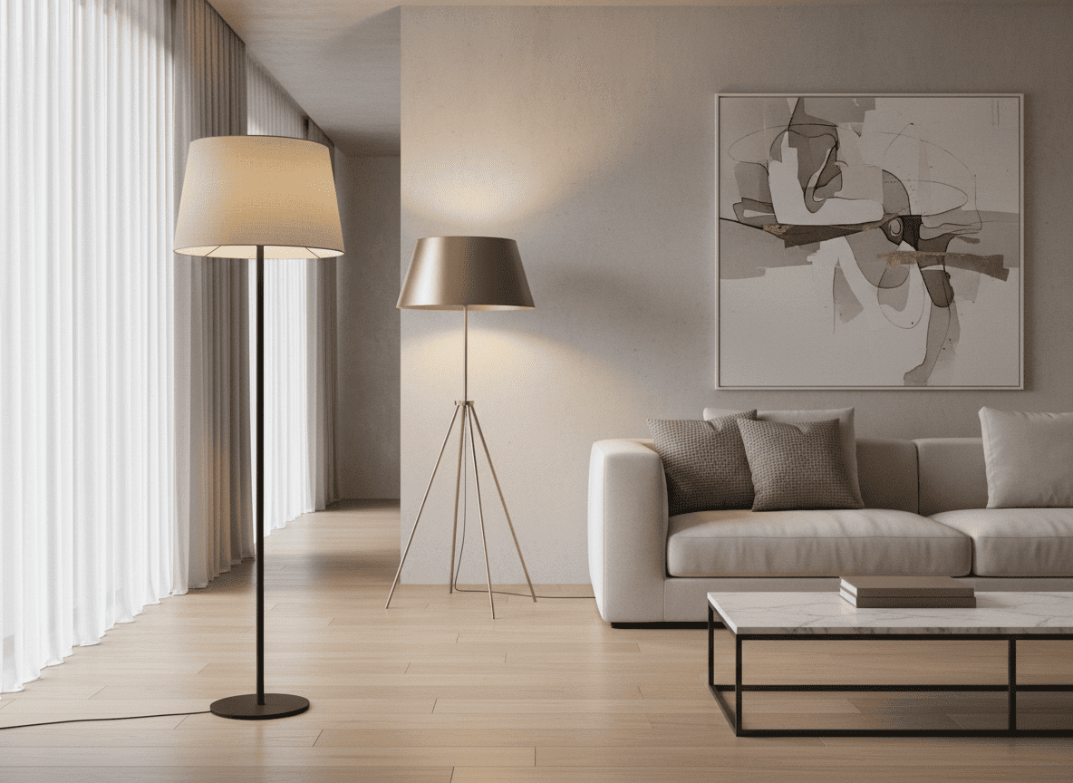 Lighting Direct -Lighting Direct Firefly Gemini Flash A high quality ultra realistic interior scene featuring modern floor lamps as the ma 920420 1